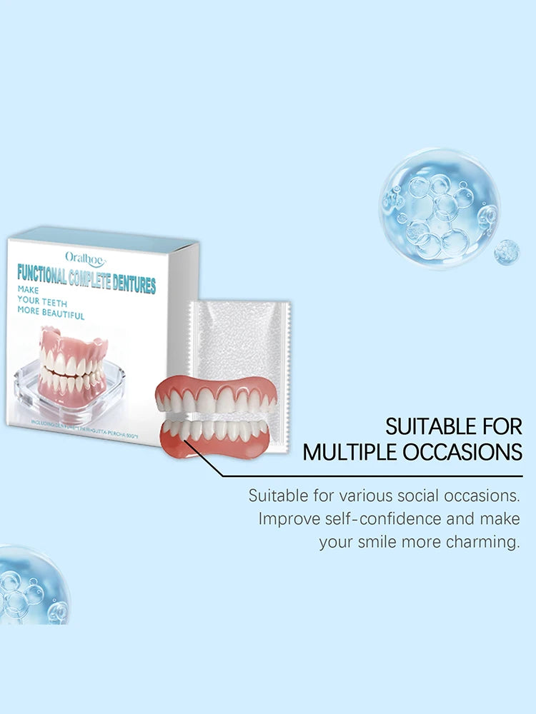 Fake Teeth Dentures Cosmetic Veneers Natural Smile Snap On Braces for Instant Confident Daily Wear
