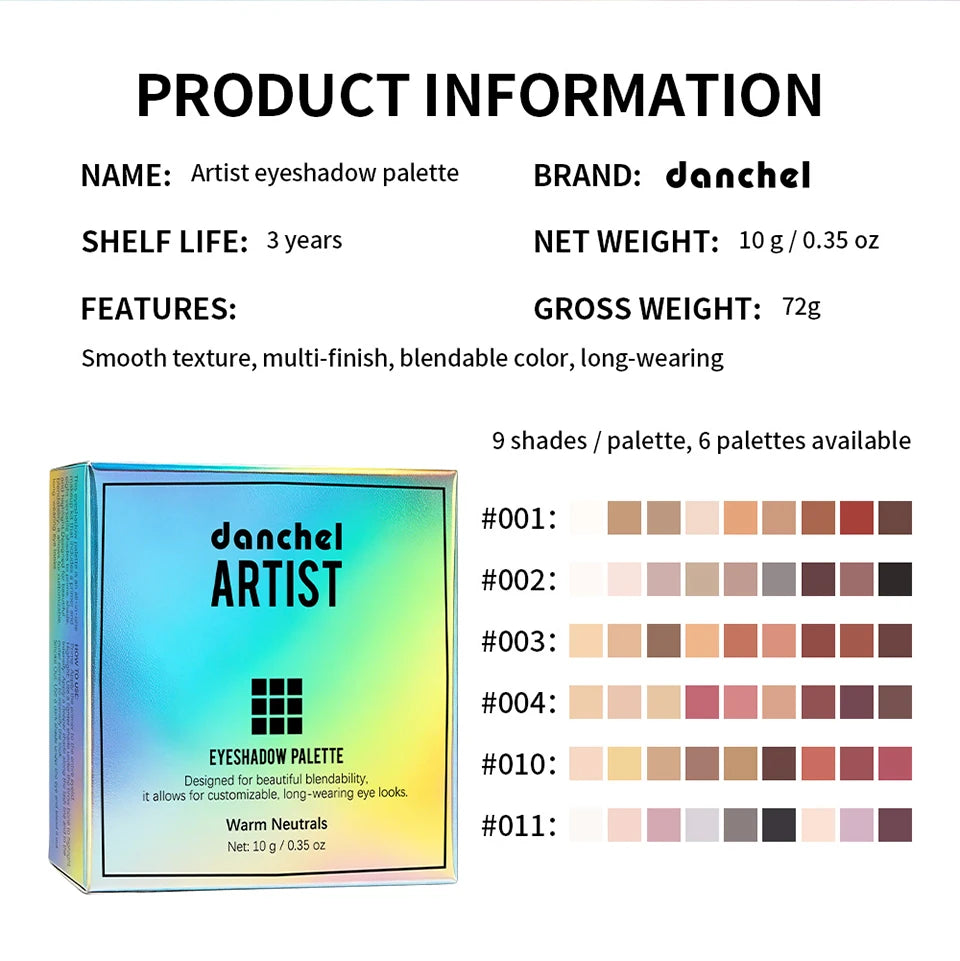 9 Color Eyeshadow Palette Makeup Kit Professional Matte Shimmer Shades for Daily Smoky Eye Looks - 18