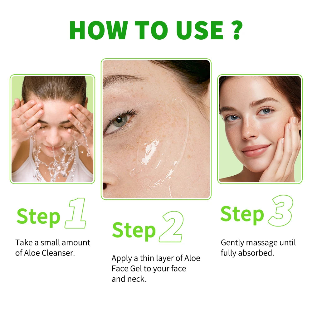 Aloe Vera Gel Moisturizing Facial Cream Soothing Skin Hydration for Daily Face Care Routine