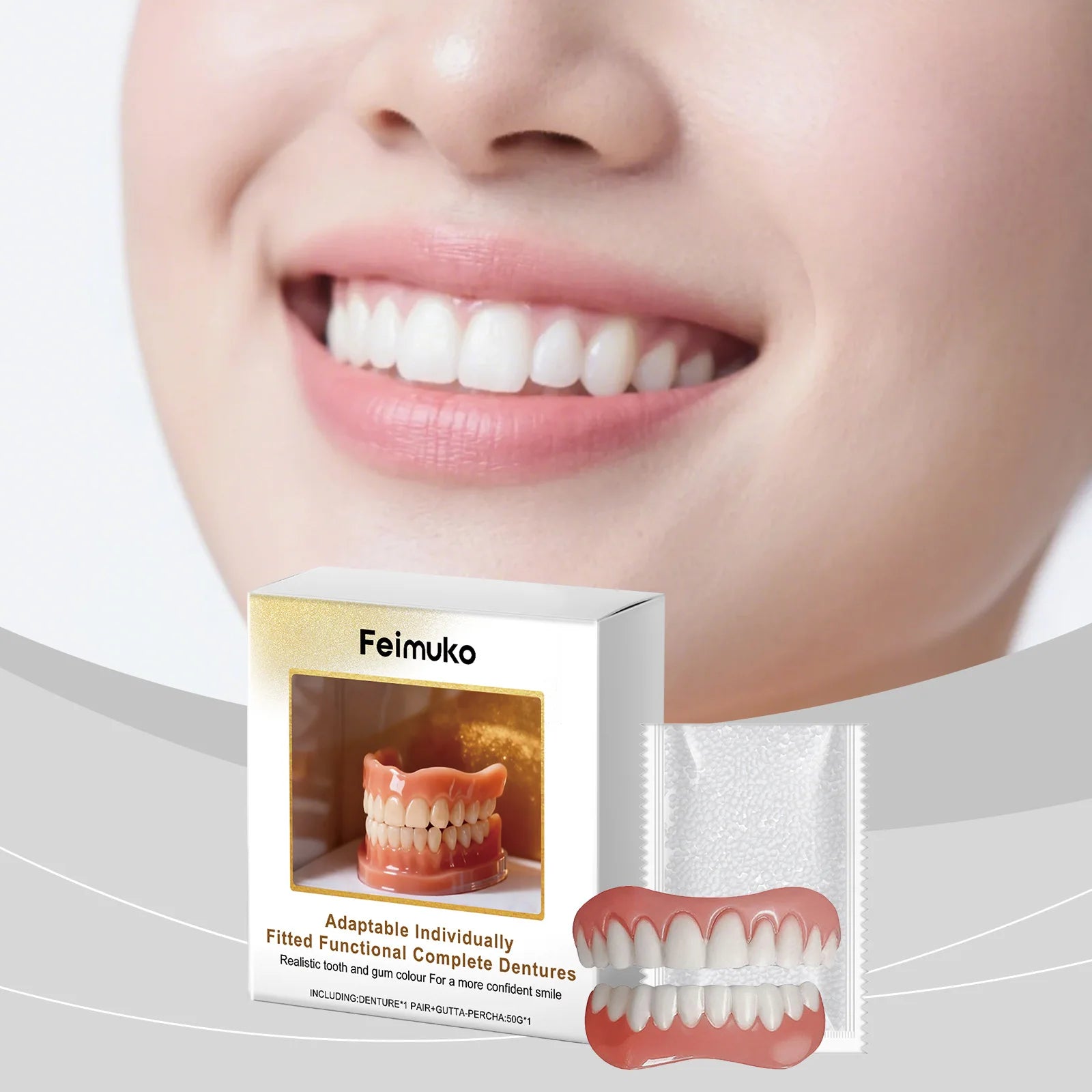 Denture Decoration Set Fake Teeth Veneers Resin Kit for Confident Smile - 7