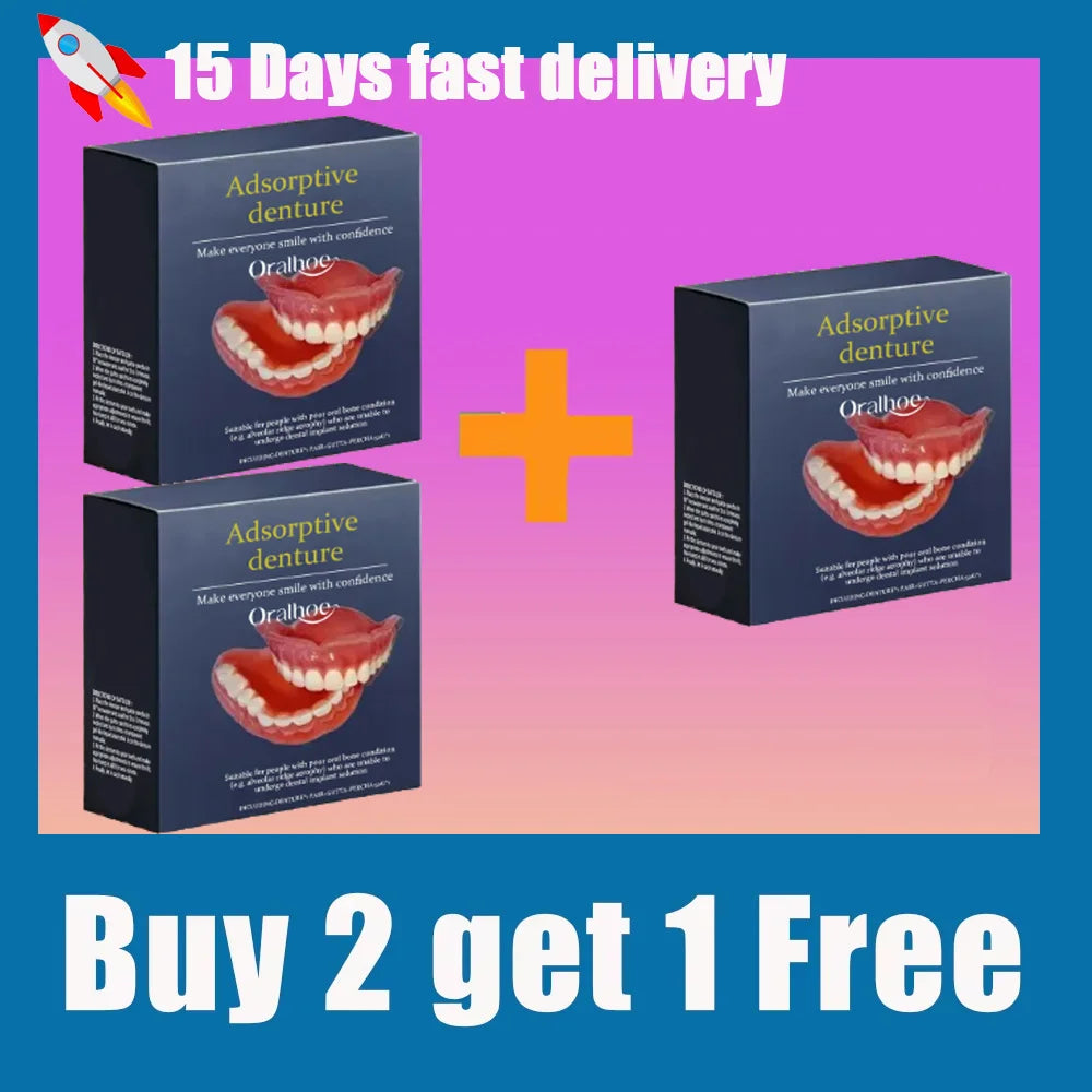 Silicone Dentures Full Set Artificial Teeth Natural Comfort Fit for Adult Oral Beauty Daily Use - 9