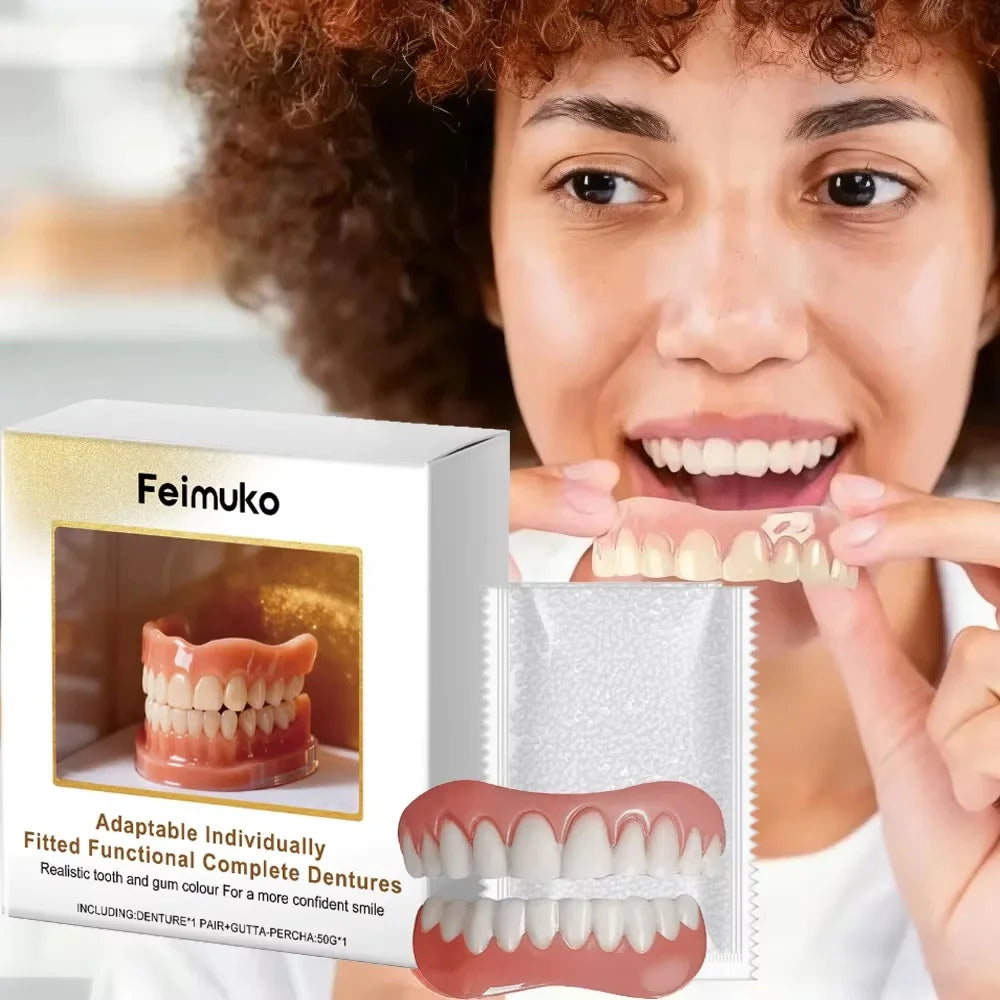 Denture Decoration Set Fake Teeth Veneers Resin Kit for Confident Smile - 3