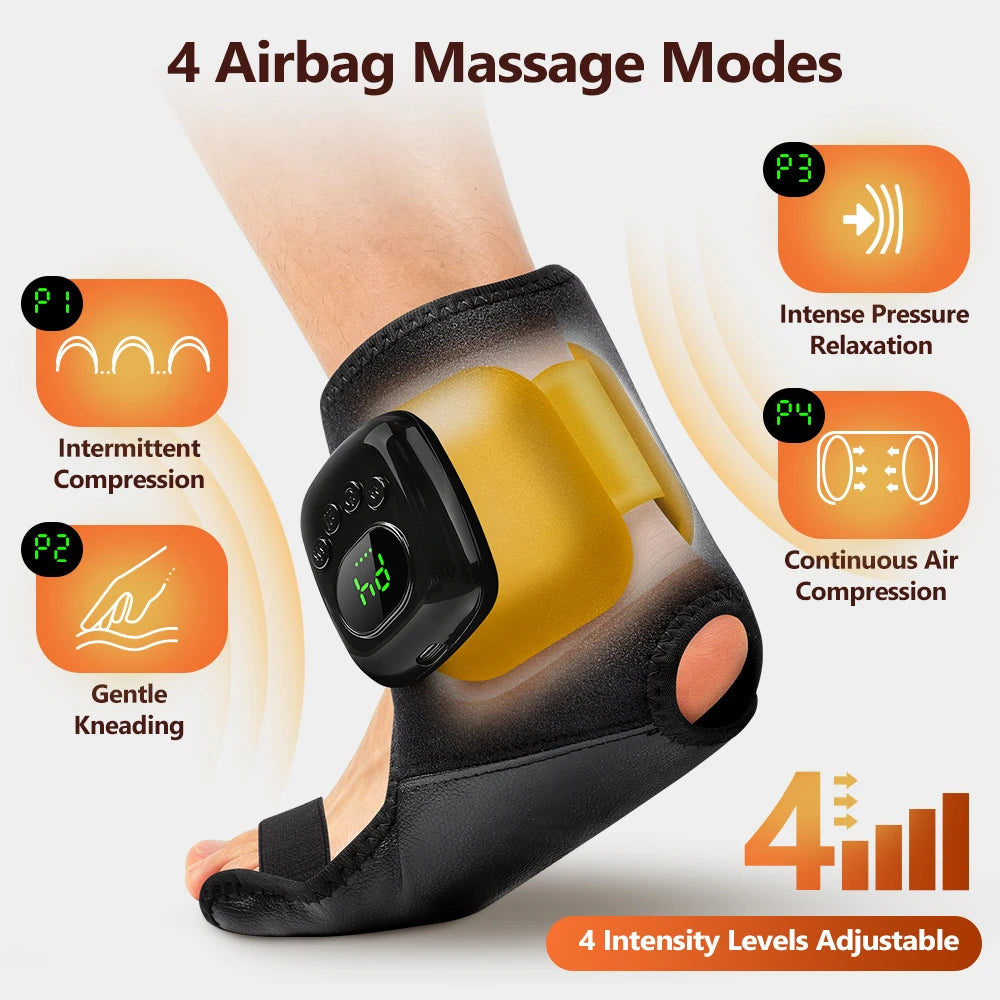 Airbag Ankle Massager Foot Compression Wrap with Heating for Pain Relief and Muscle Recovery - 2
