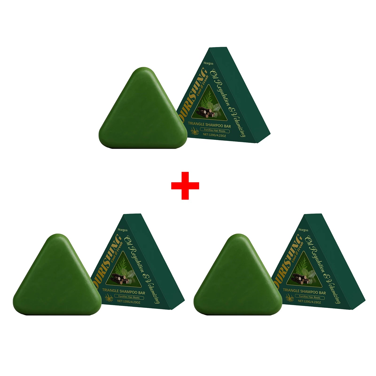 Triangle Hair Growth Soap Natural Herbal Shampoo Bar for Strengthening Thinning Hair and Oil Control - 16