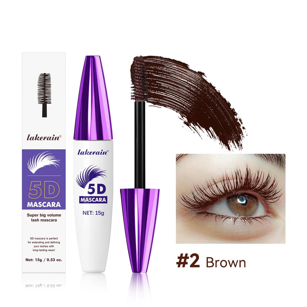 5D Mascara Waterproof Lengthening Eyelash Enhancer for Voluminous Curling Lashes Daily Makeup - 22
