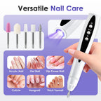 Electric Nail Drill and UV Lamp Manicure Tool Cordless File for Home Salon Nail Care Use