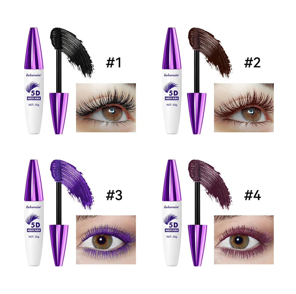 5D Mascara Waterproof Lengthening Eyelash Enhancer for Voluminous Curling Lashes Daily Makeup - 12