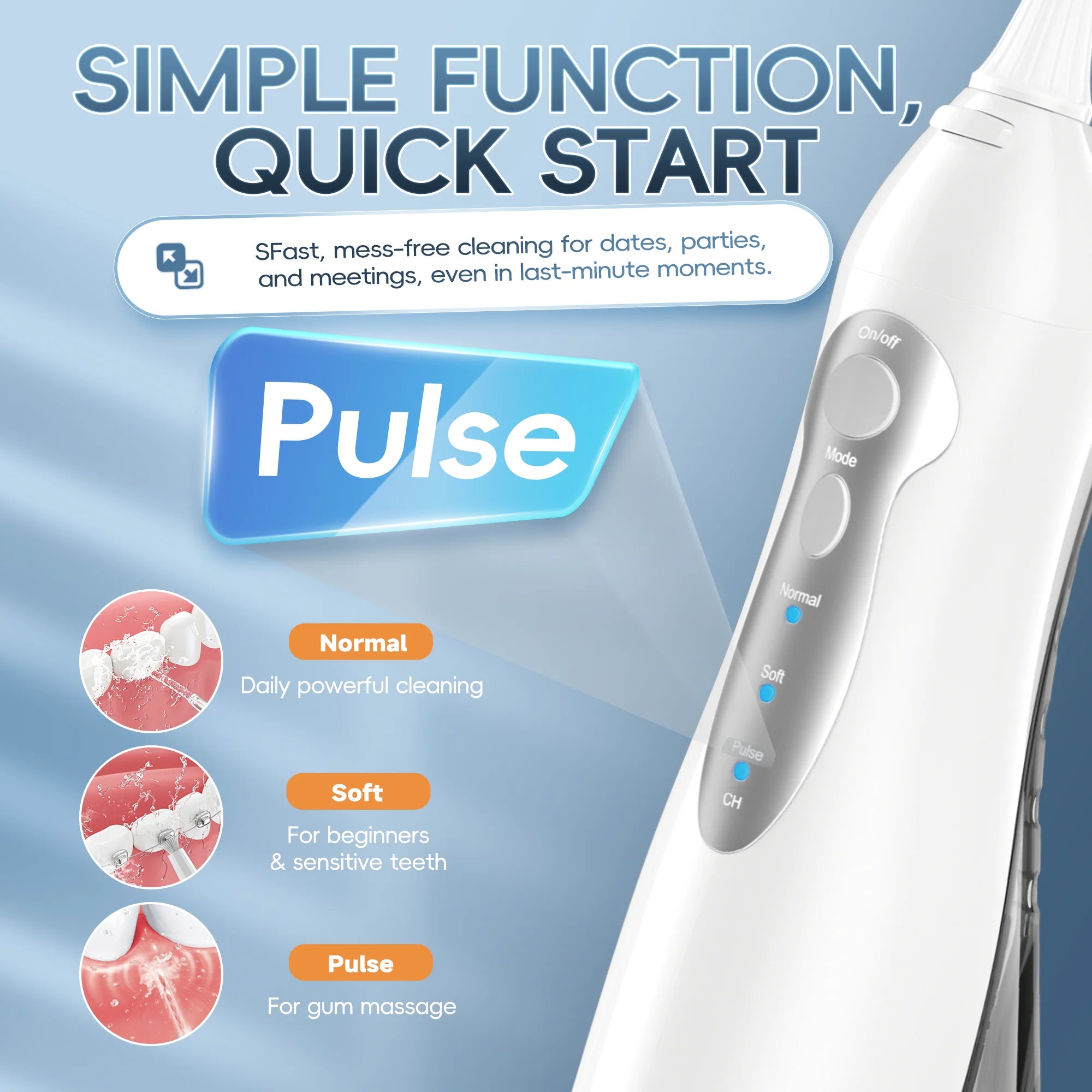 Water Flosser and Electric Toothbrush Combo Oral Irrigator Set for Daily Teeth Cleaning and Care - 3