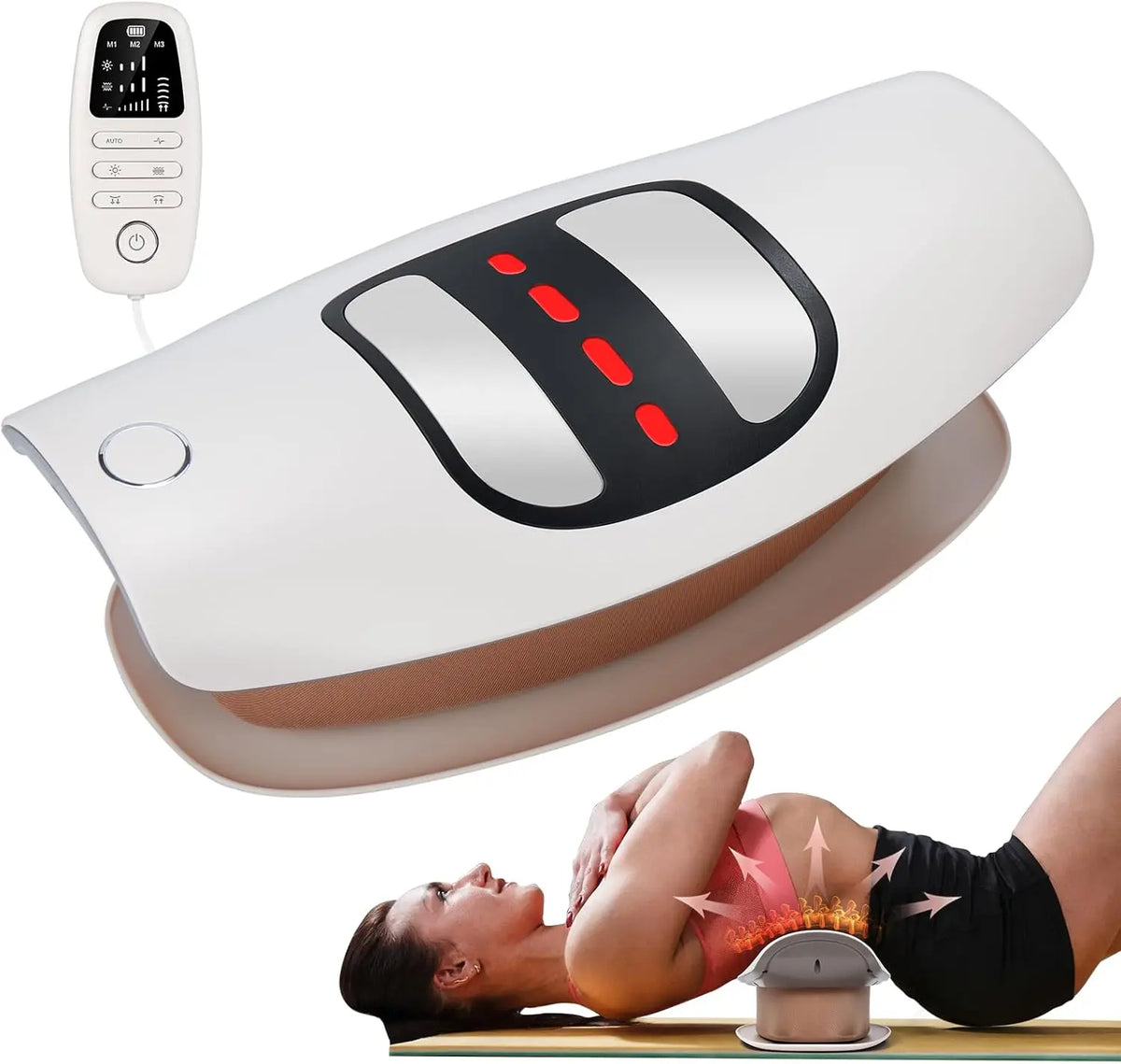 Electric Waist Massager Back Stretcher Lumbar Traction Device for Spinal Support and Daily Relief
