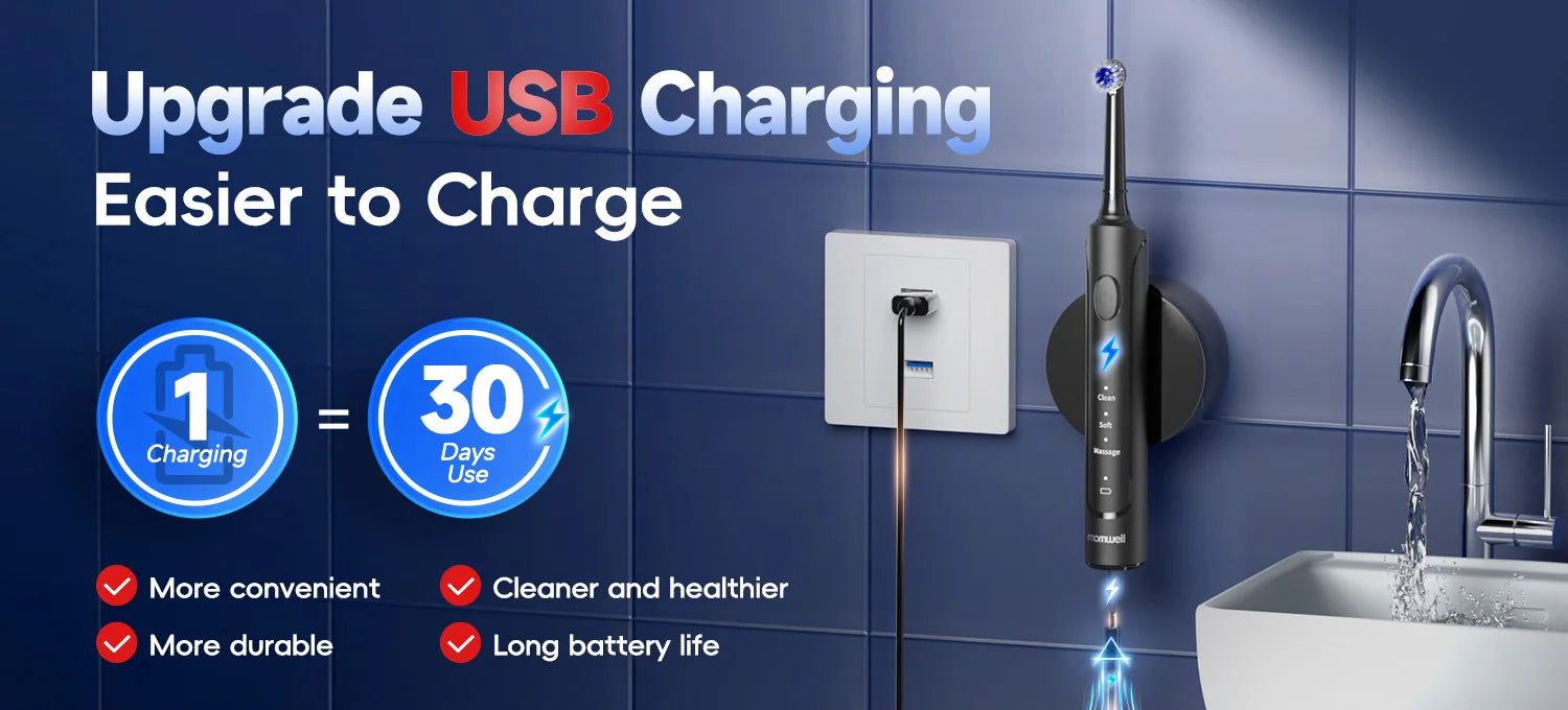 Electric Water Flosser and Toothbrush Set Oral Irrigator for Teeth Whitening Gum Care - 12