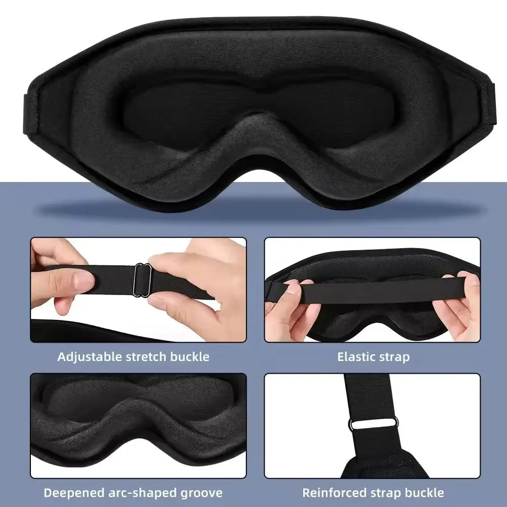 3D Sleep Mask Contoured Eye Cover Comfortable Memory Foam for Deep Night Rest