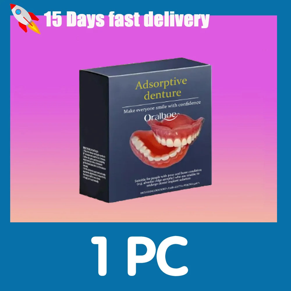 Silicone Dentures Full Set Artificial Teeth Natural Comfort Fit for Adult Oral Beauty Daily Use