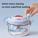Denture Cleaning Case Dental Appliance Bath Box with Rotary Tray for Daily Hygiene Travel Storage