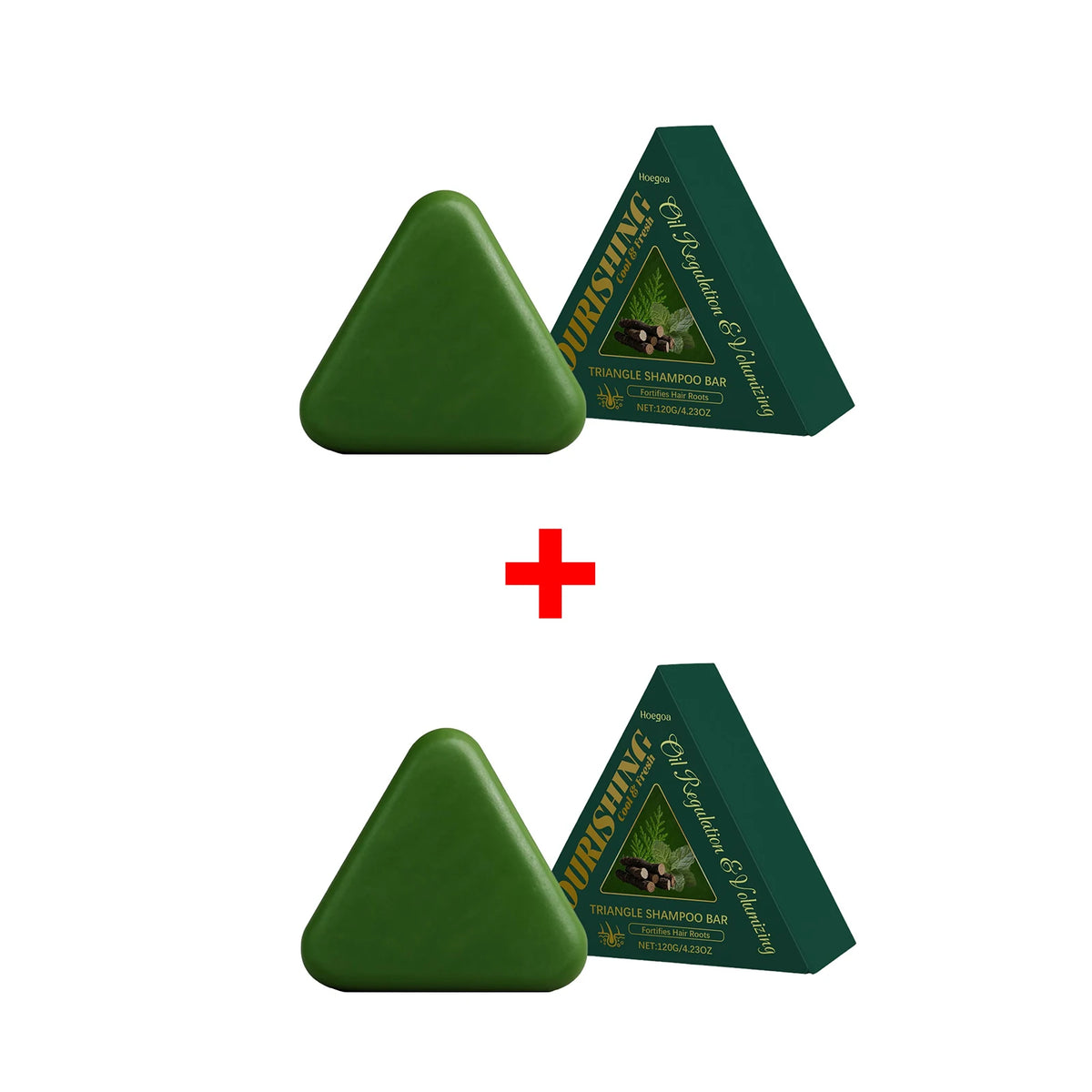 Triangle Hair Growth Soap Natural Herbal Shampoo Bar for Strengthening Thinning Hair and Oil Control