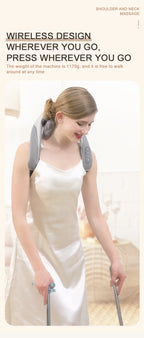 Wireless Neck Shoulder Massager Deep Tissue Kneading Pillow for Pain Relief and Home Relaxing