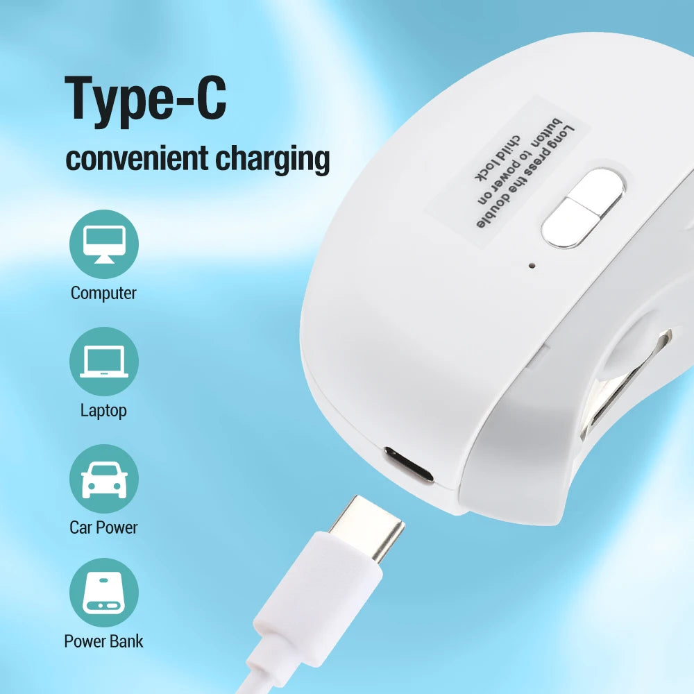 Electric Nail Clipper Automatic Fingernail Trimmer with LED Light for Kids Adults and Seniors - 13