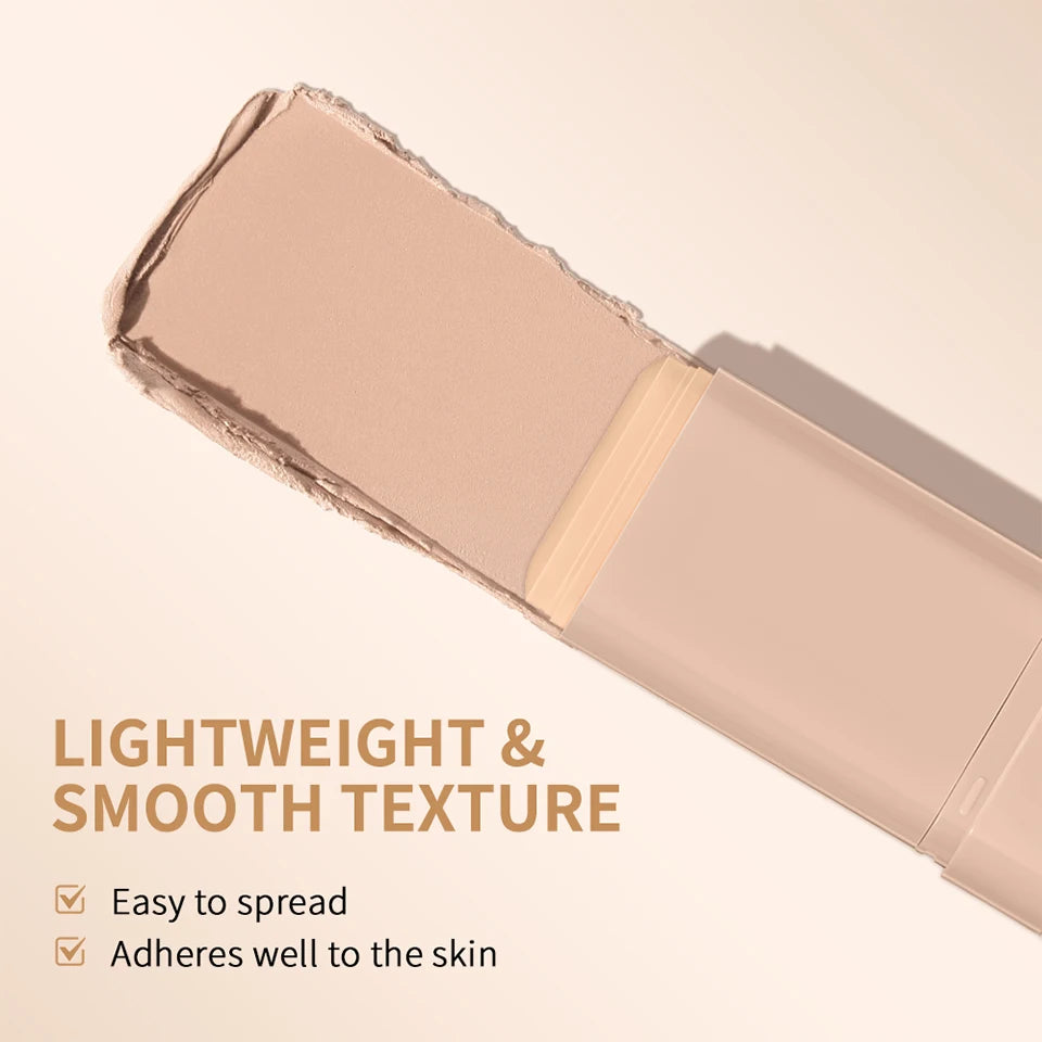 Matte Foundation Stick Face Concealer Makeup with Brush for Flawless Finish