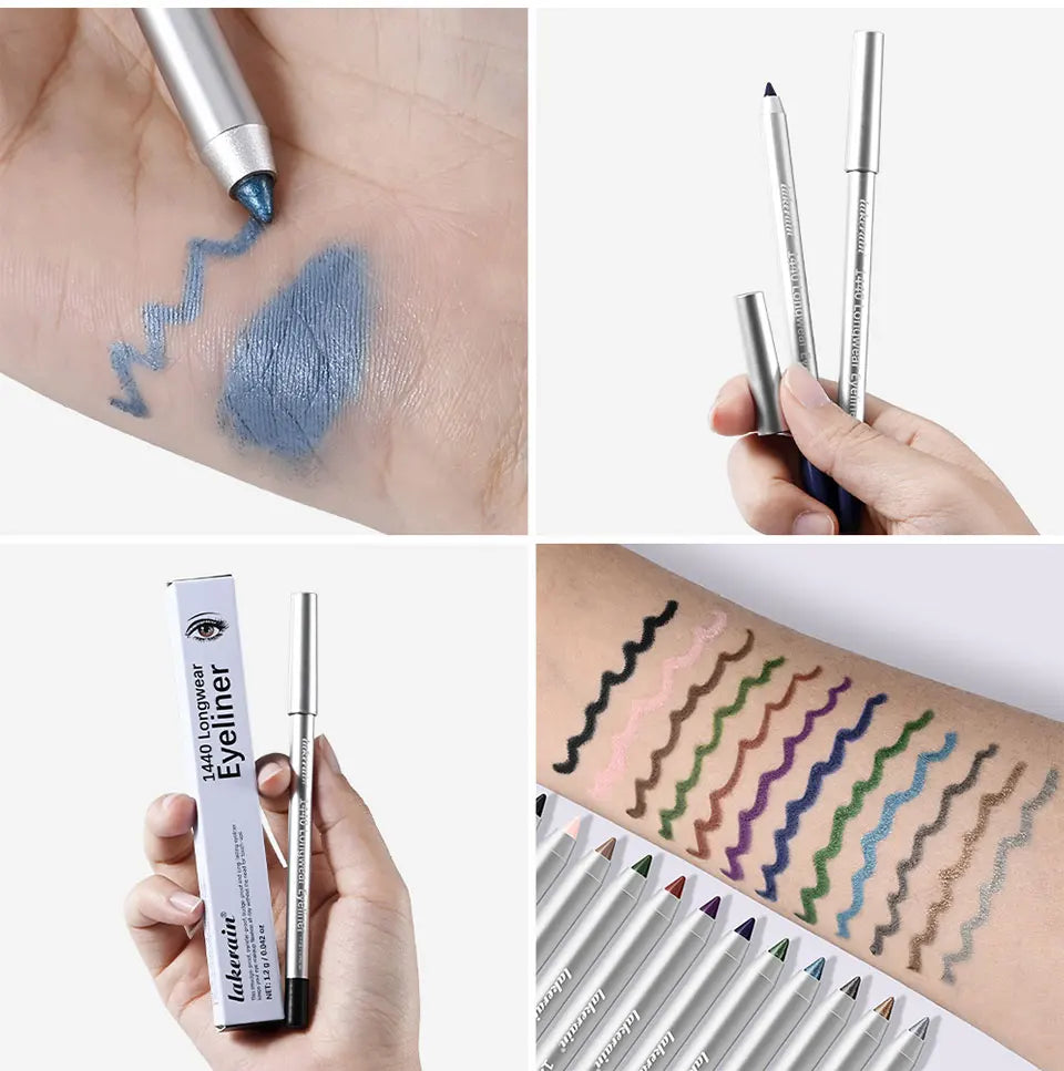 Longwear Eyeliner Pencil Waterproof Smudgeproof Eye Makeup for Precise Daily Cosmetic Look