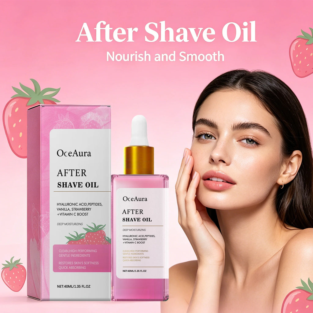 After Shave Oil Strawberry Scented Post Waxing Soothing Serum for Sensitive Skin Care