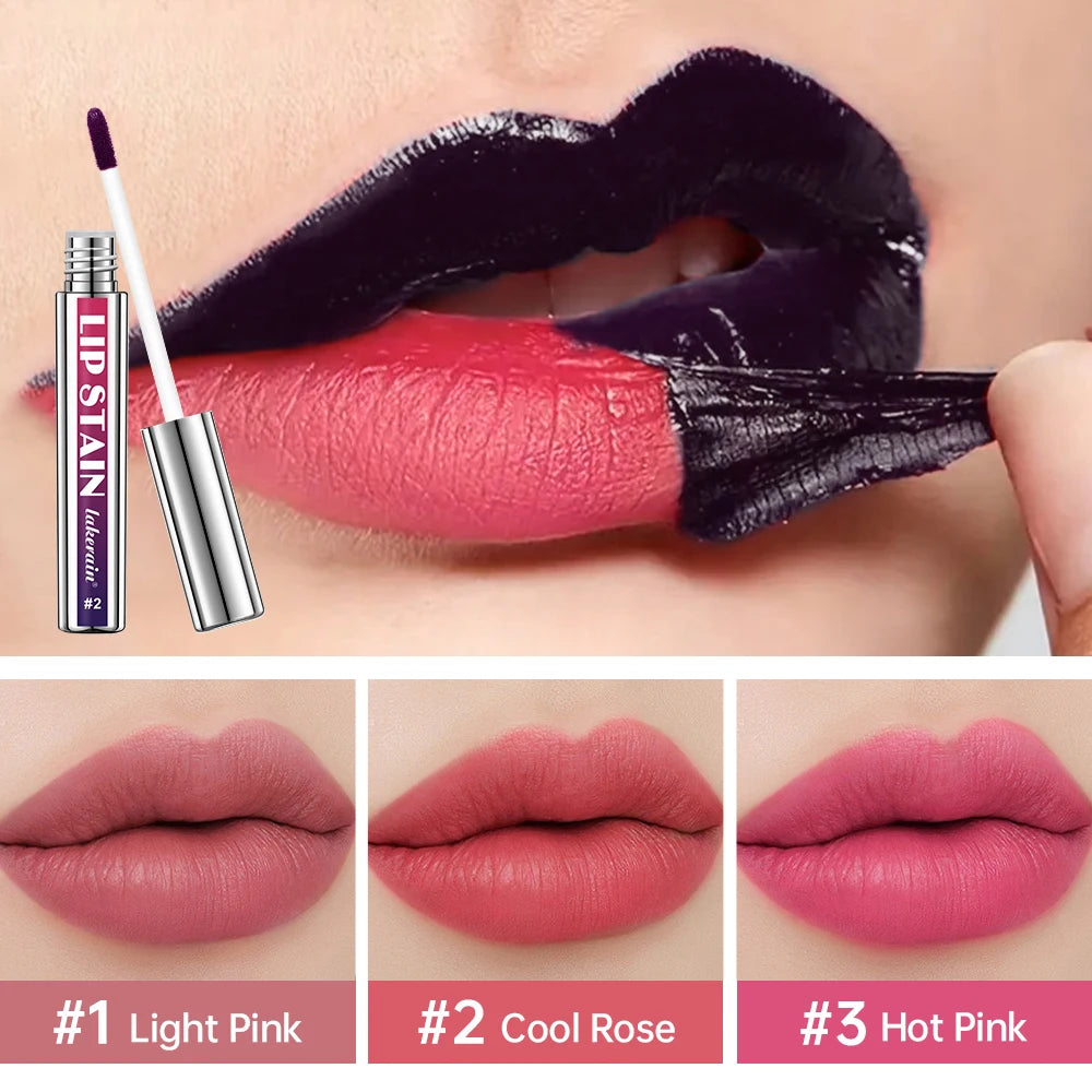 Peel Off Lip Stain Matte Liquid Lipstick Waterproof Long Lasting Tint for Daily Makeup Beauty