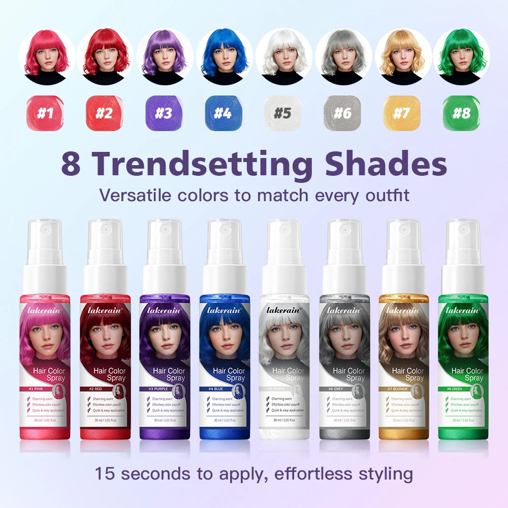 Temporary Hair Color Spray Washable Instant Hair Dye for Party Festivals and Temporary Style