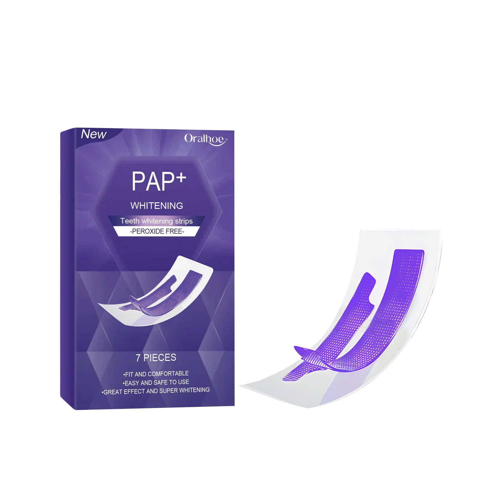 Teeth Whitening Strips Dental Bleaching Kit Gentle PAP Formula for Bright White Smile Routine - 15