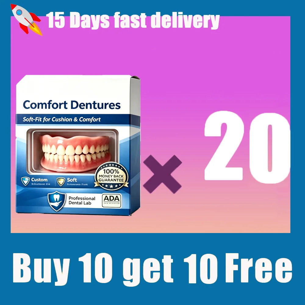 Natural Dentures Silicone Fake Teeth Comfortable Fit for Instant Confidence Smile