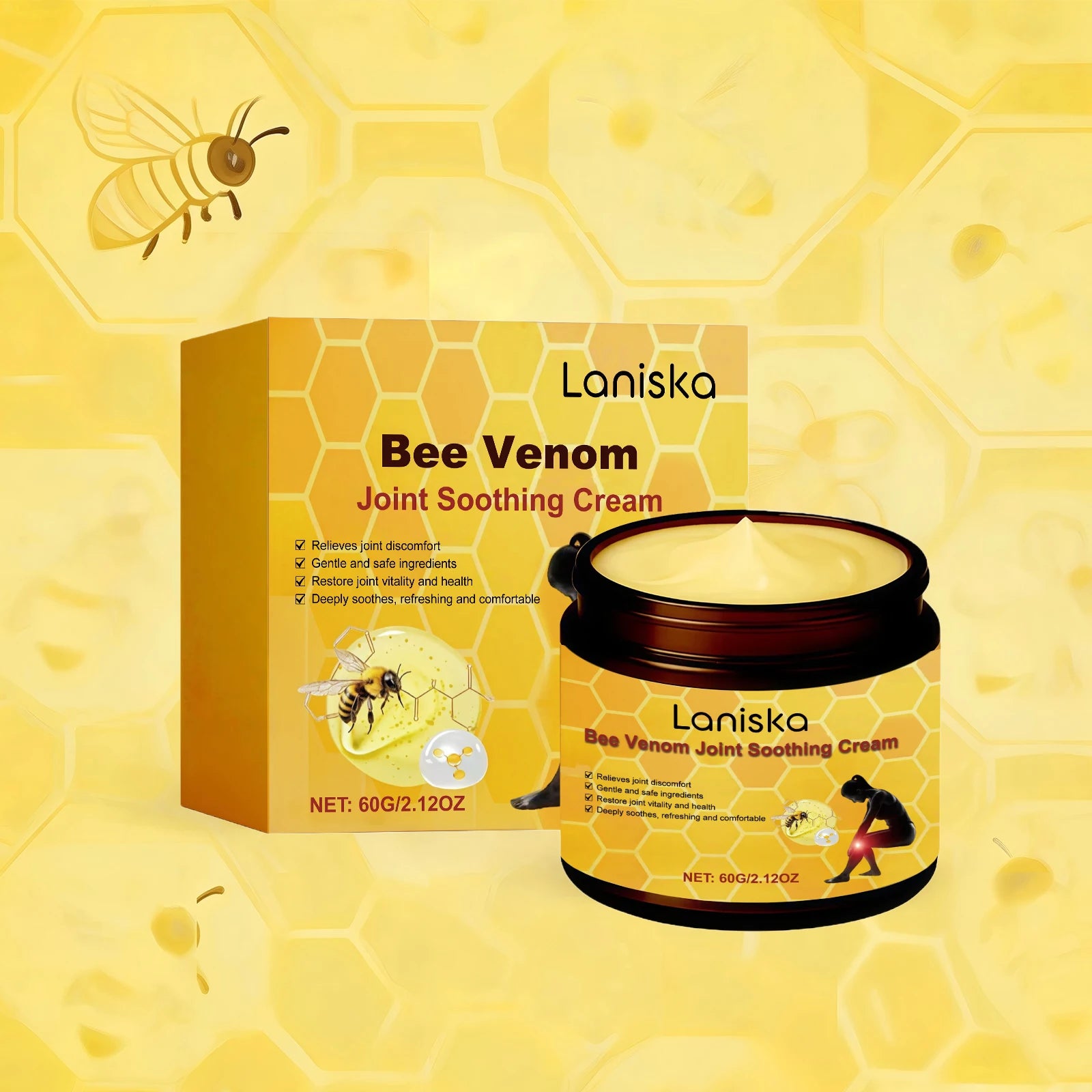 Bee Venom Joint Soothing Cream Natural Massage Balms for Neck Shoulder Waist and Leg Care - 1
