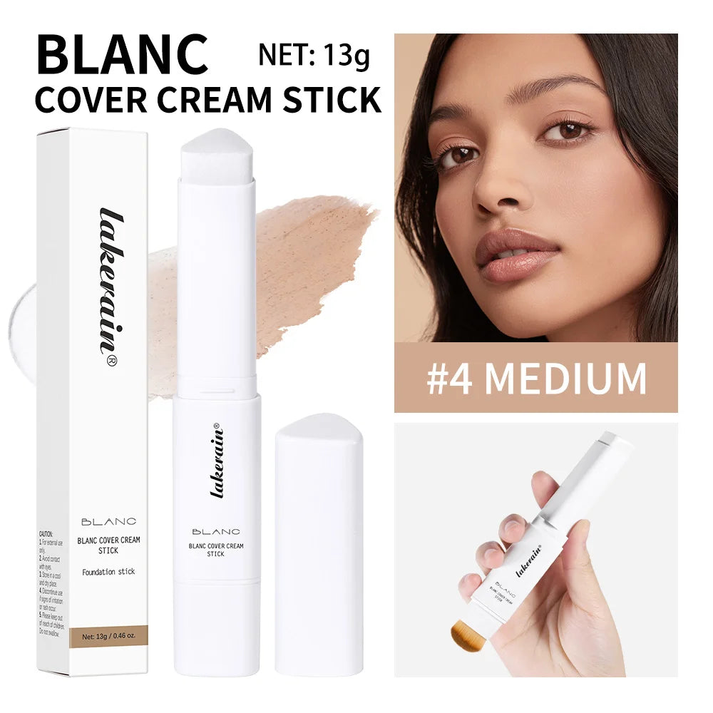 Foundation Stick Cream Makeup Buildable Coverage with Detachable Brush for Smooth Face Application - 23