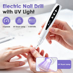 Electric Nail Drill and UV Lamp Manicure Tool Cordless File for Home Salon Nail Care Use