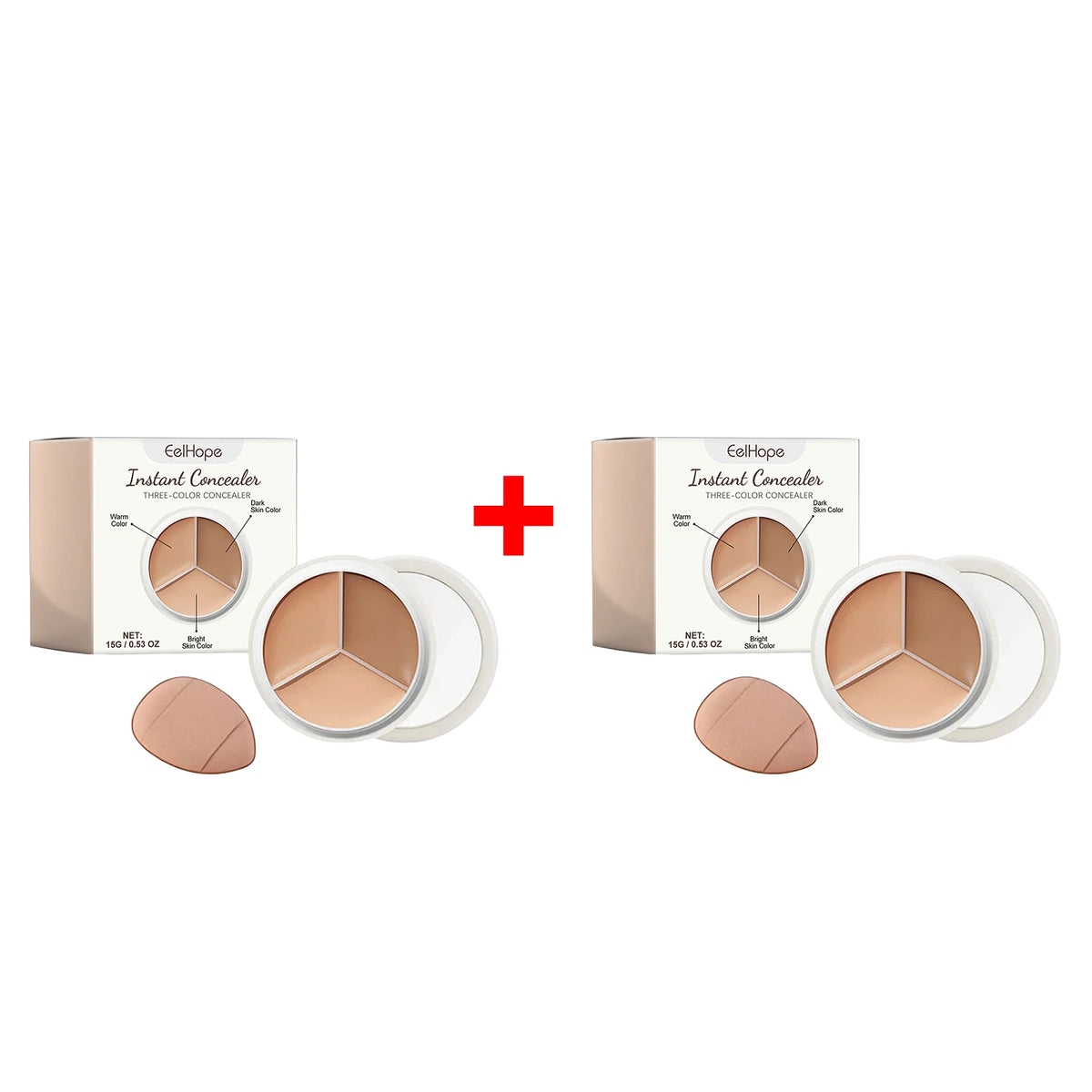 3 Color Cream Concealer Palette Face Makeup Corrector for Dark Circles Blemish Coverage