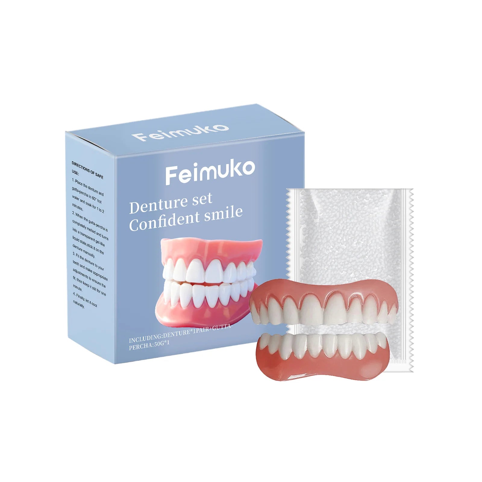 Temporary Dentures Realistic Fake Teeth Cosmetic Smile Cover for Missing Broken Teeth Comfort - 19