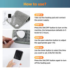 Electric Heating Pad Heated Therapy Mat with Auto Shut Off for Back Neck and Shoulder Pain Relief