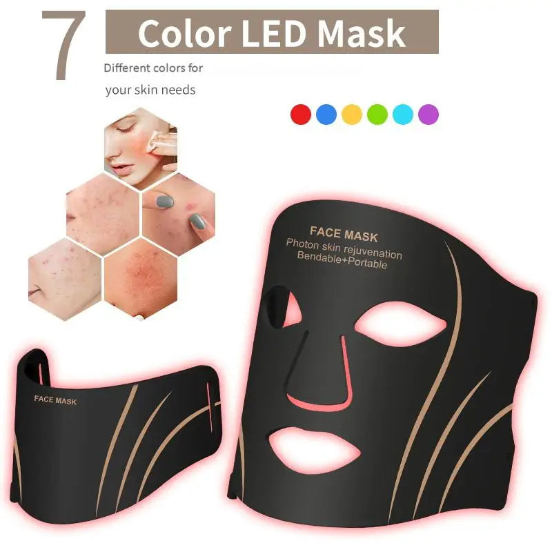 LED Face Neck Mask Silicone Light Therapy Device for Skin Rejuvenation and Anti Wrinkle Care
