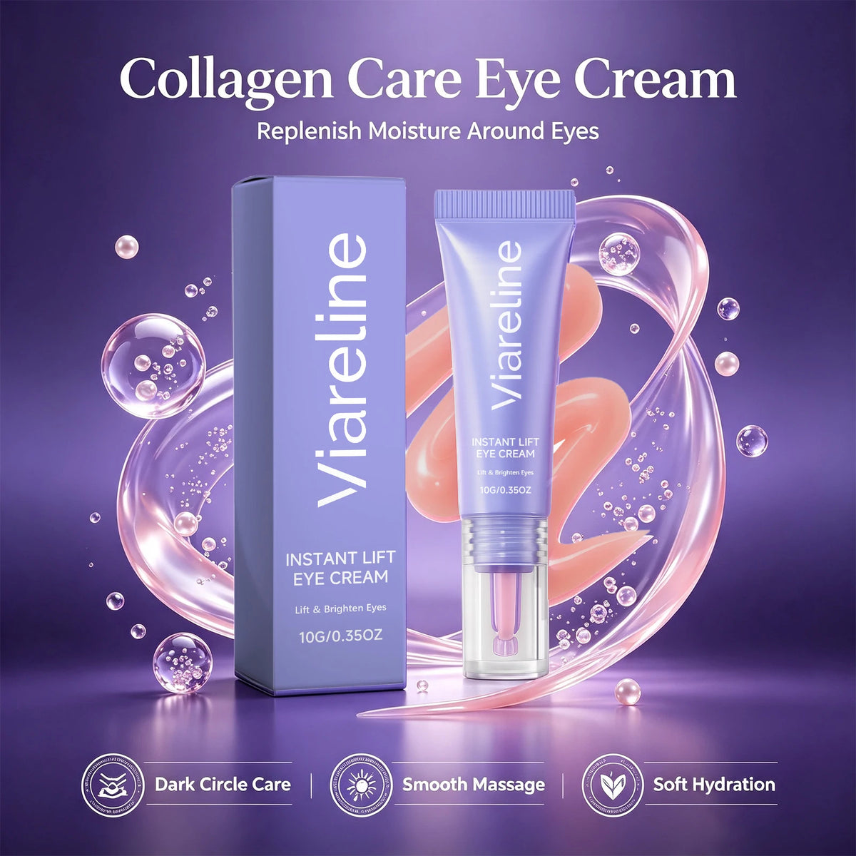 Collagen Eye Cream Firming Dark Circle Treatment for Smooth Hydrated Youthful Looking Skin