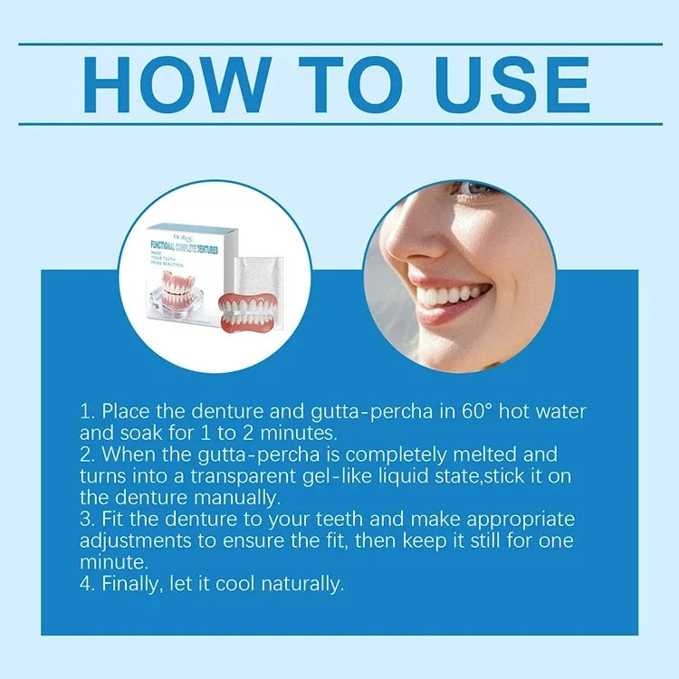Instant Smile Veneers Fake Teeth Dentures Natural Cosmetic Teeth for Men Women Daily Use - 5