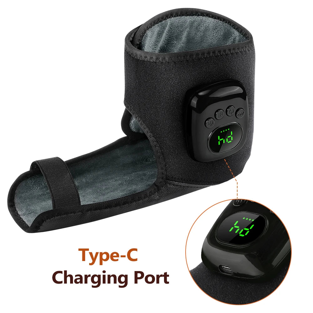 Airbag Ankle Massager Foot Compression Wrap with Heating for Pain Relief and Muscle Recovery