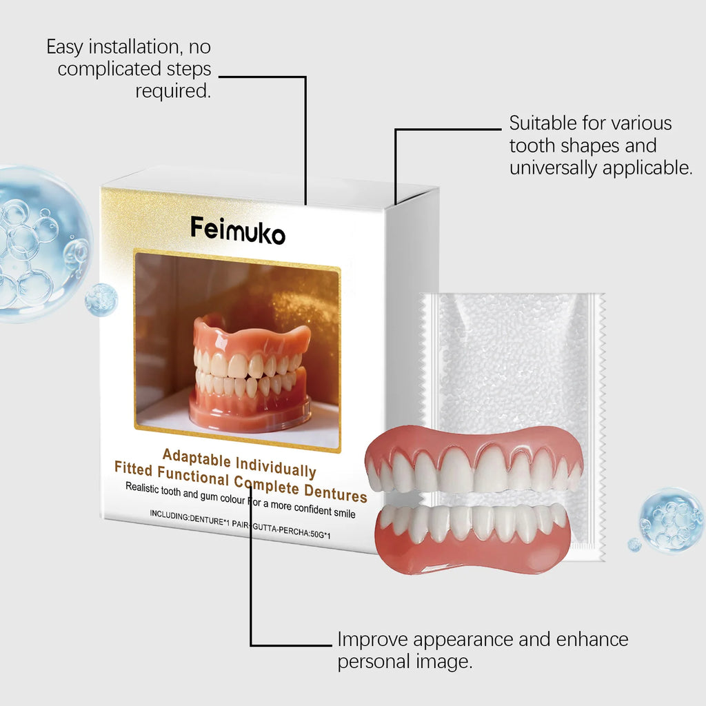 Denture Decoration Set Fake Teeth Veneers Resin Kit for Confident Smile