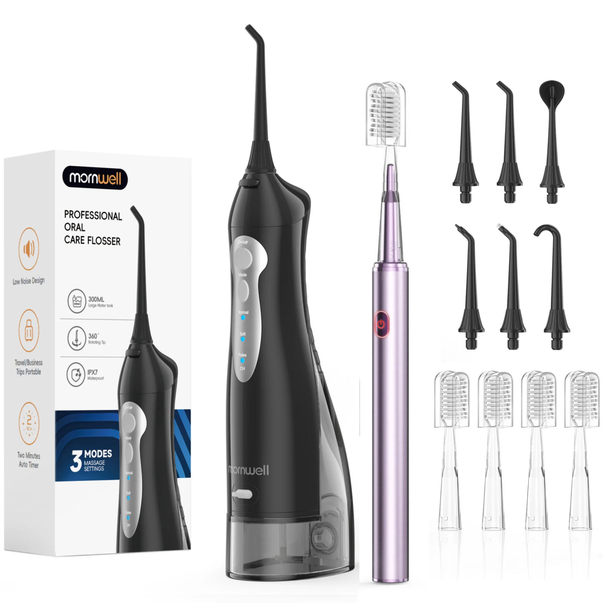 Water Flosser and Electric Toothbrush Combo Oral Irrigator Set for Daily Teeth Cleaning and Care