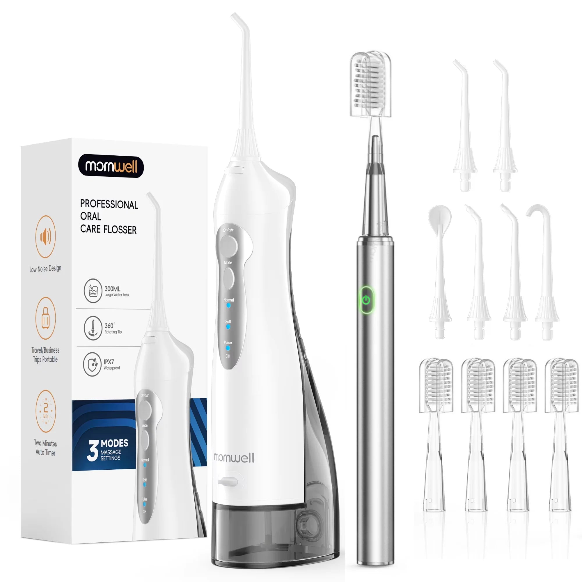 Water Flosser and Electric Toothbrush Combo Oral Irrigator Set for Daily Teeth Cleaning and Care - 23