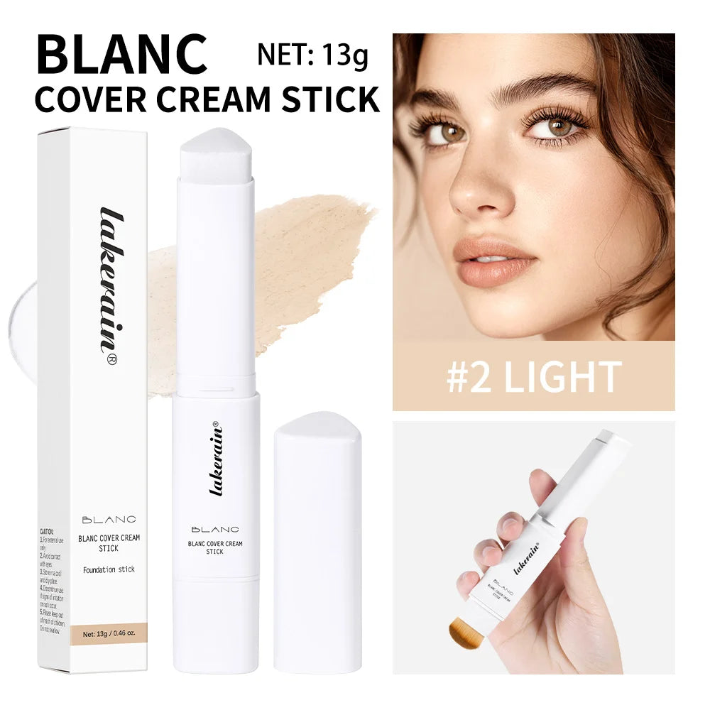Foundation Stick Cream Makeup Buildable Coverage with Detachable Brush for Smooth Face Application - 22