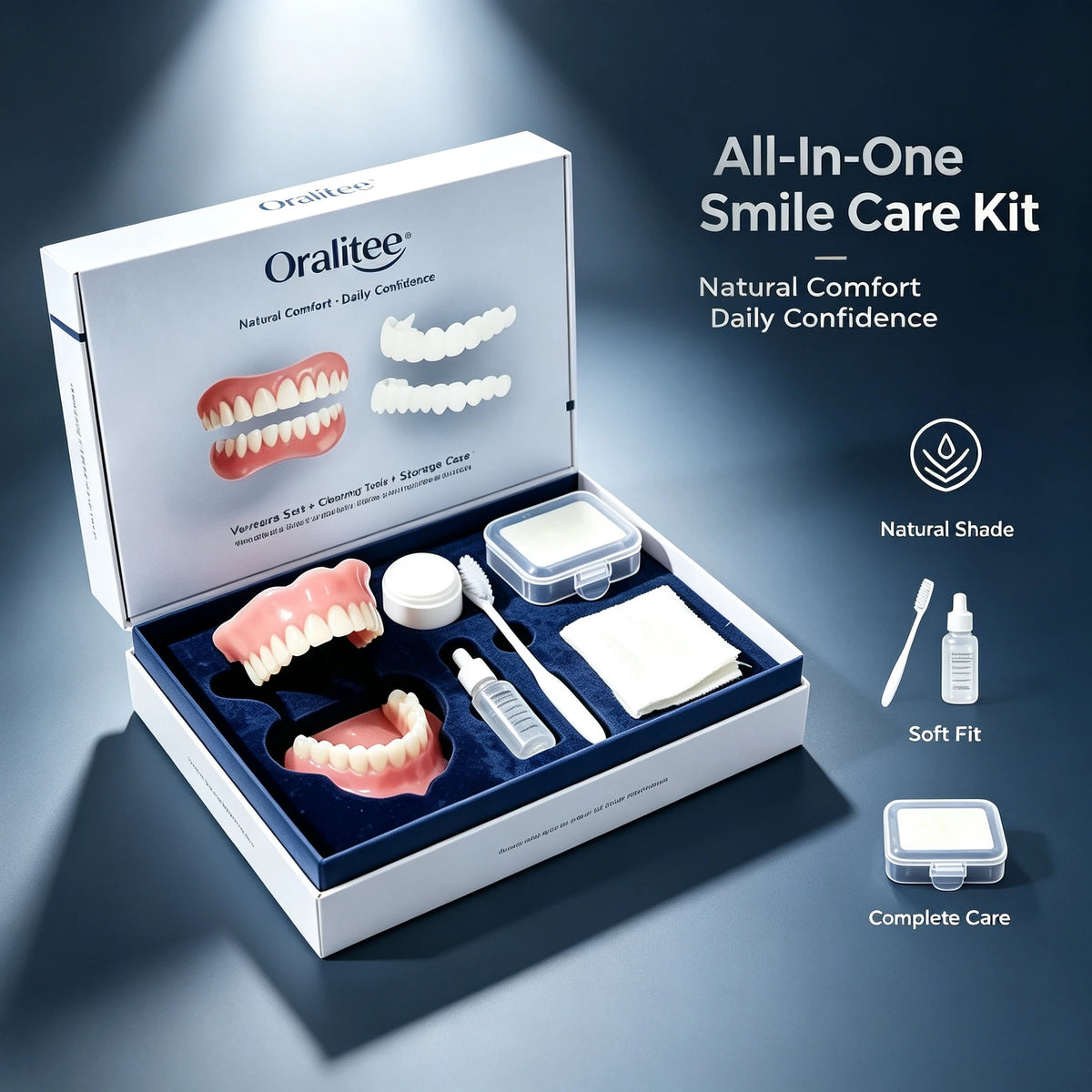 Adjustable Silicone Veneers False Teeth Set Temporary Smile Beauty Kit for Daily Confidence