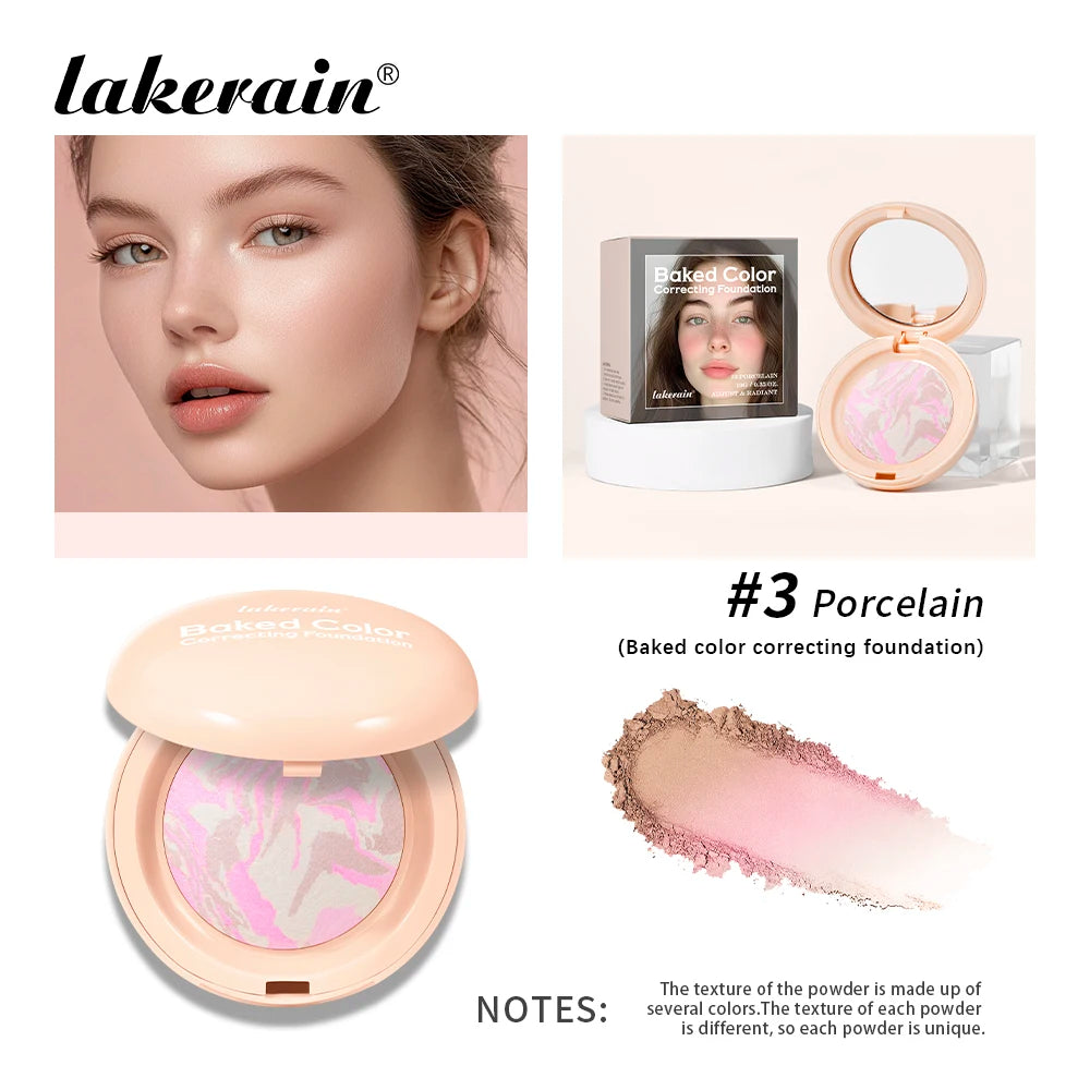 Baked Color Correcting Foundation Pressed Powder Palette for Flawless Makeup Finish
