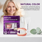 Full Set Silicone Dentures Natural False Teeth Soft Comfort Fit for Instant Smile Enhancement