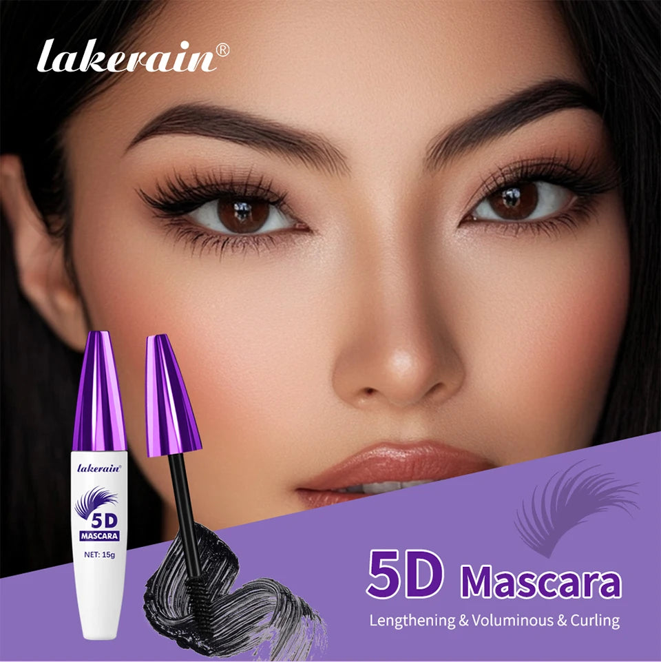 5D Mascara Waterproof Lengthening Eyelash Enhancer for Voluminous Curling Lashes Daily Makeup - 7