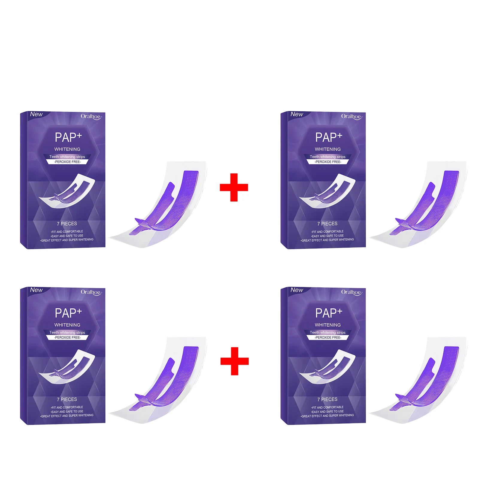 Teeth Whitening Strips Dental Bleaching Kit Gentle PAP Formula for Bright White Smile Routine - 16
