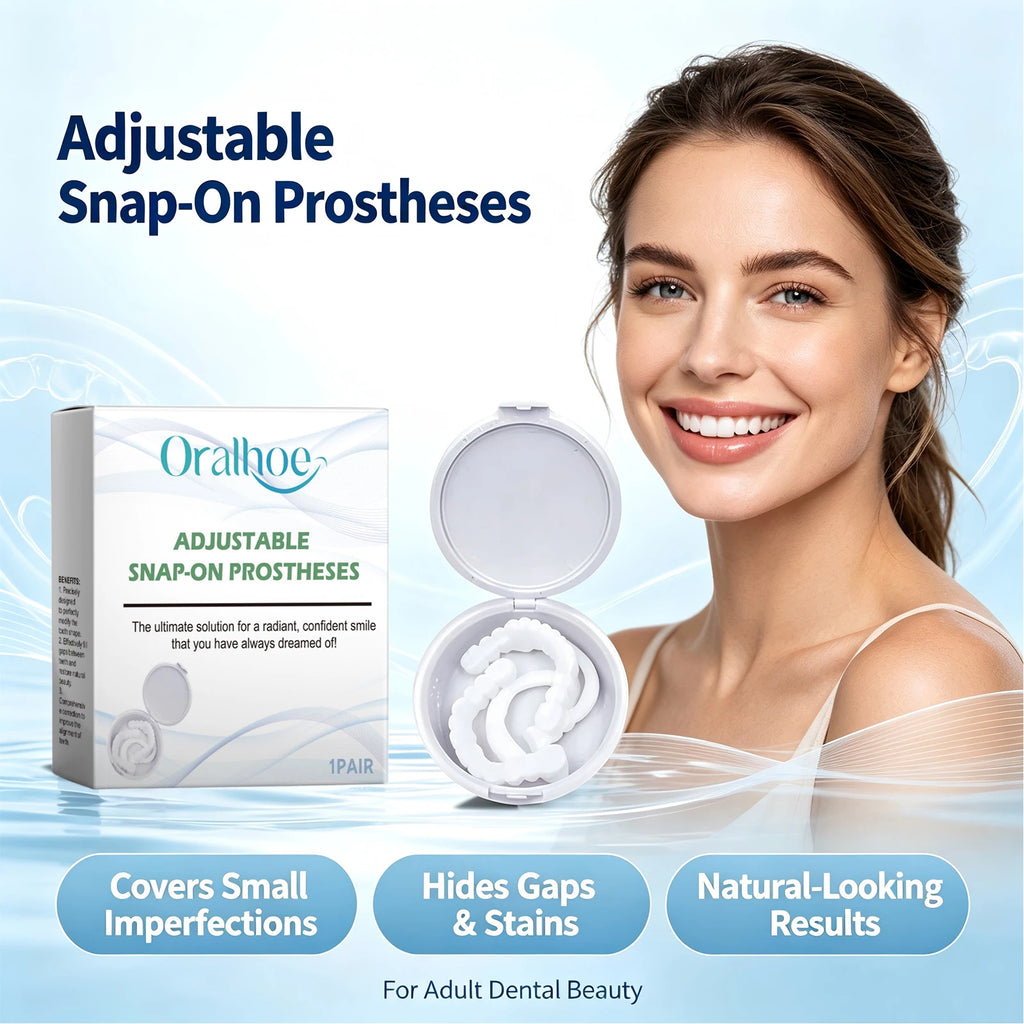 Adjustable Snap On Dentures Fake Teeth Smile Veneers for Daily Use and Instant Confident Beauty
