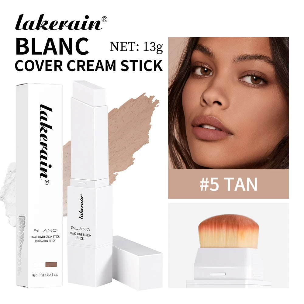 Blanc Cover Cream Stick Waterproof Foundation with Built-in Brush for Daily Natural Makeup - 22