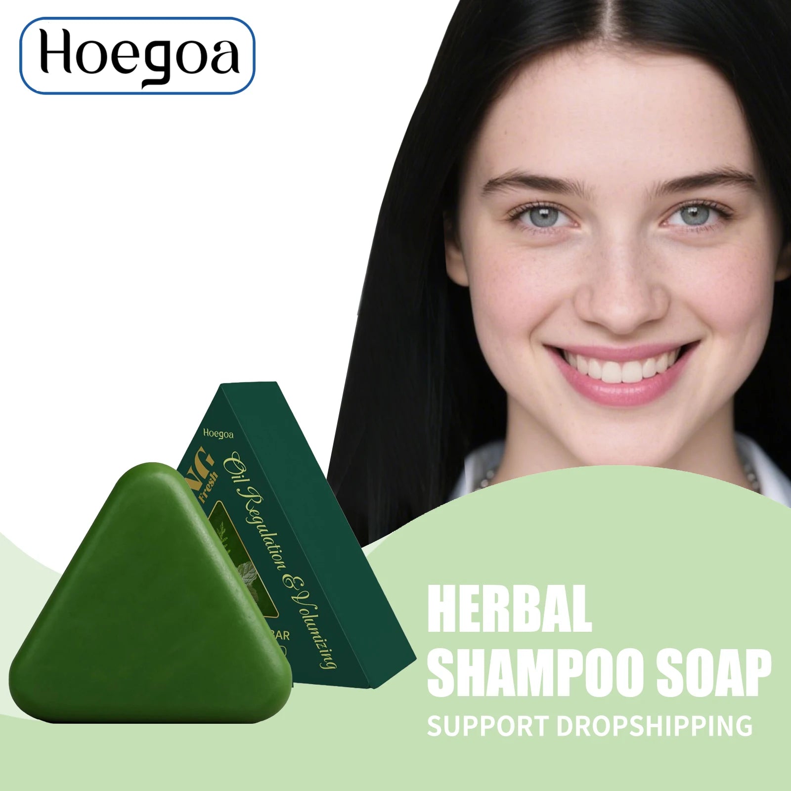 Triangle Hair Growth Soap Natural Herbal Shampoo Bar for Strengthening Thinning Hair and Oil Control - 1