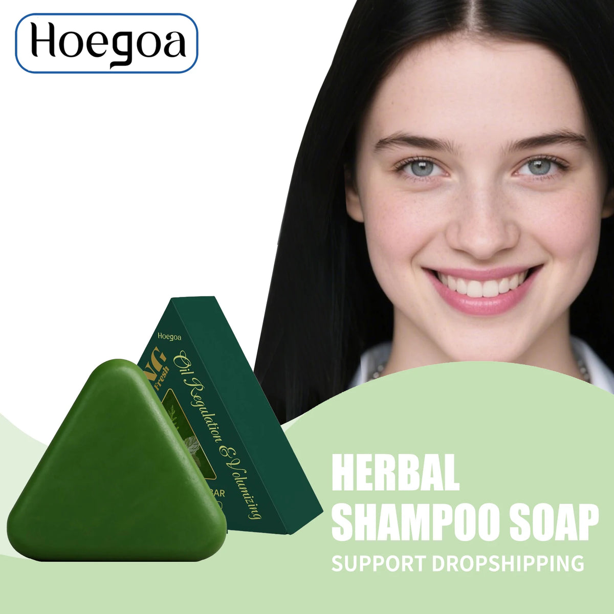 Triangle Hair Growth Soap Natural Herbal Shampoo Bar for Strengthening Thinning Hair and Oil Control